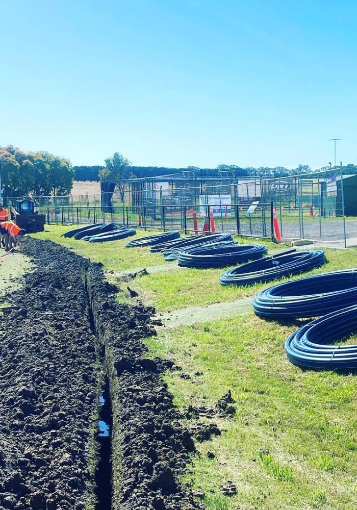 Civil plumbing services at the Modewarre Football Oval outside Geelong.